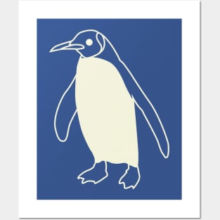 Cute Penguin Aesthetic Lineart Posters and Art